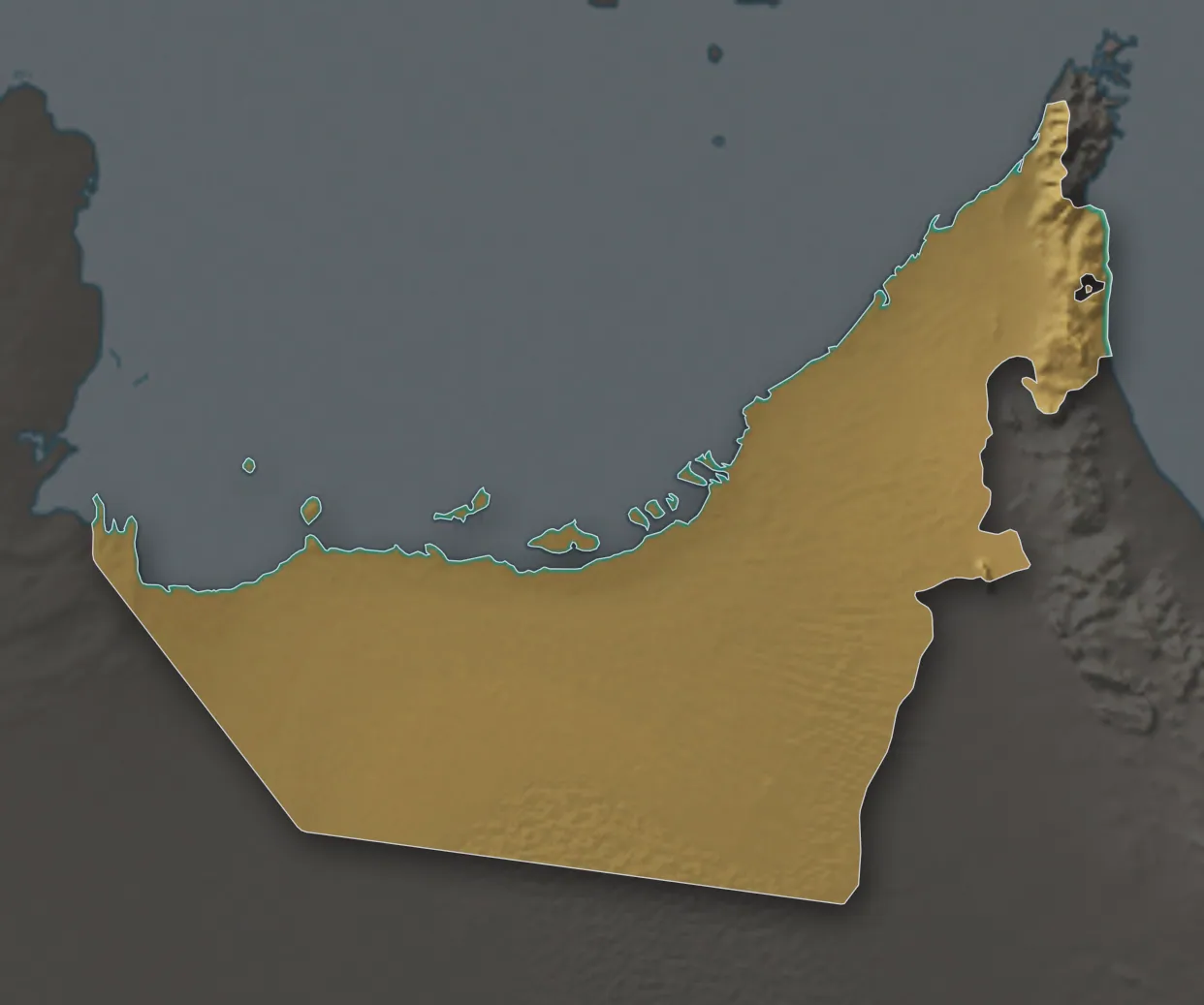 Reliefkarte von Vereinigte Arabische Emirate